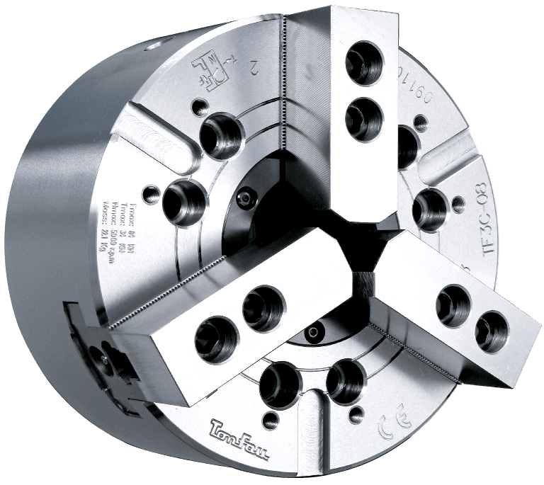 3-jaw wedge type through-hole power chuck (with adaptor)(big hole)