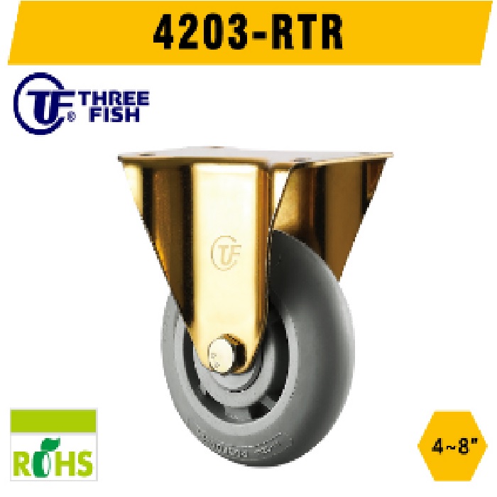 428款中重型平底黃鋅雙軸圓邊TPR輪-4203