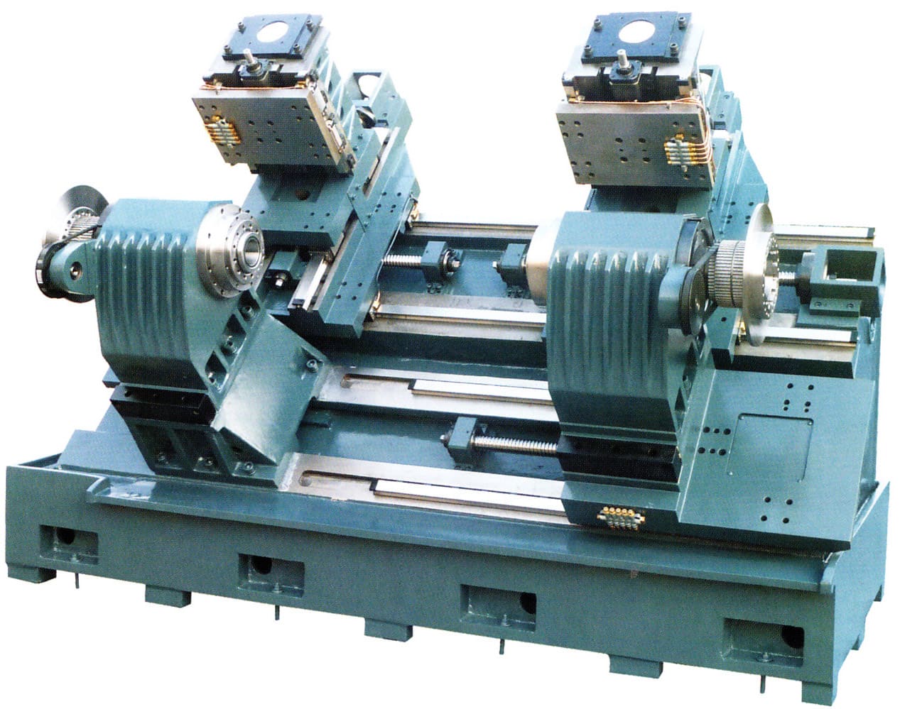 45 # D Double Spindle Double Turret CNC Lathe Light Machine- 201516105150515