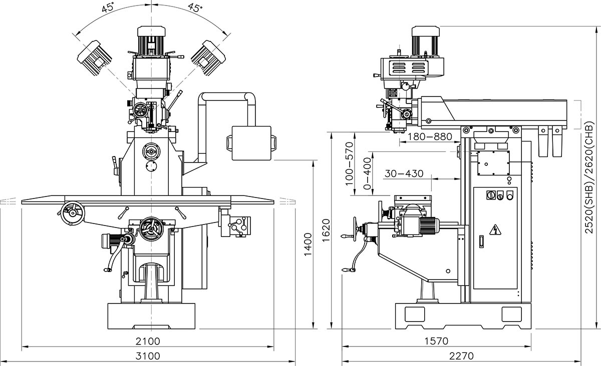 Vertical and horizontal milling machine concepts. | Download Scientific  Diagram
