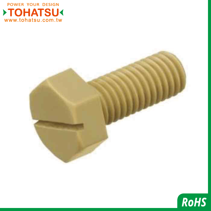 Outer Hexagon Slotted Bolt (Material: PEEK)