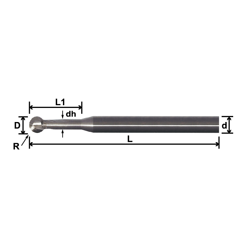 280° Lollipop tungsten Carbide Ball Nose milling cutter
