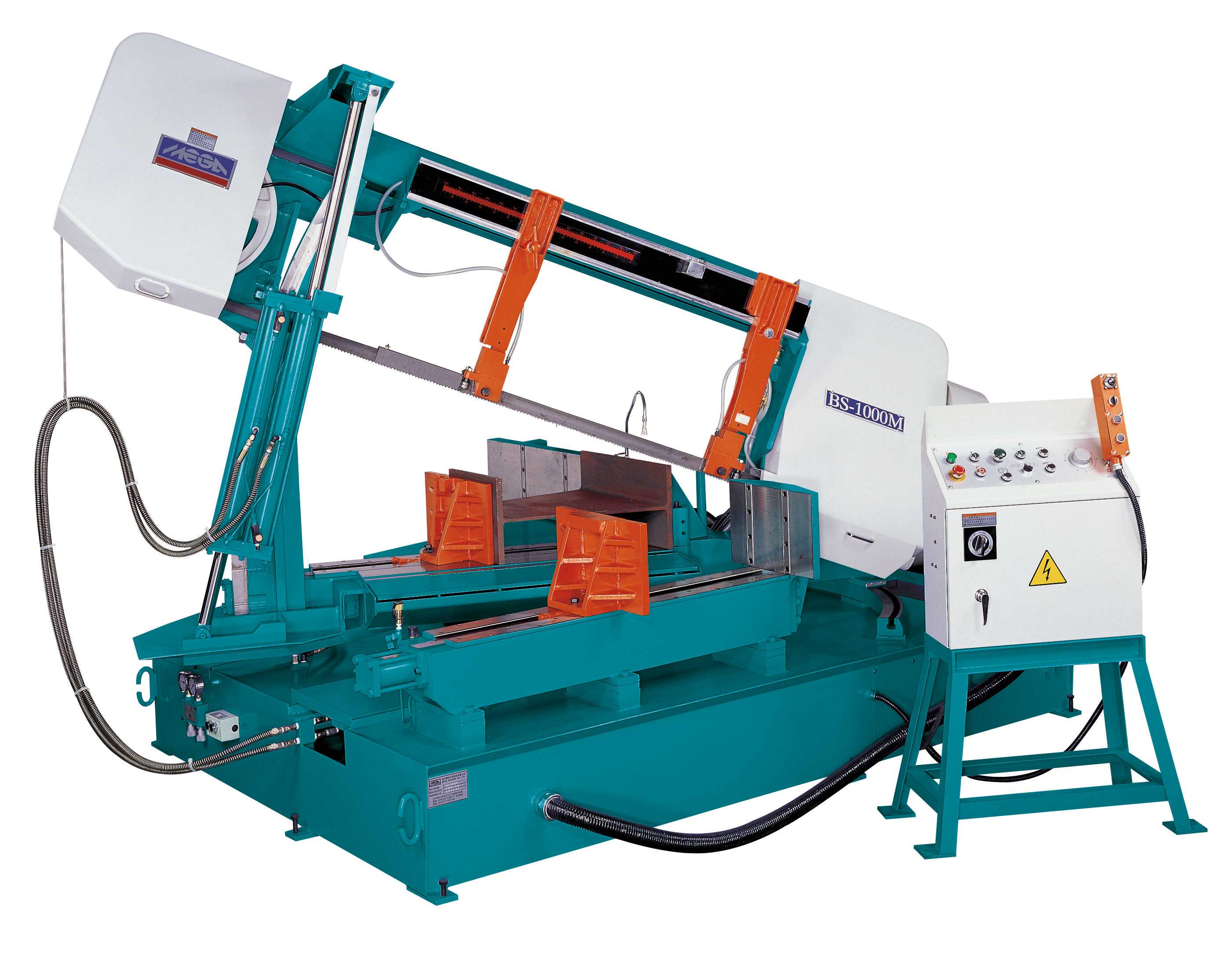 SEMI AUTOMATIC HORIZONTAL BANDSAWS (POWER TURNING TABLE MITRE CUTTING)-BS-1000M