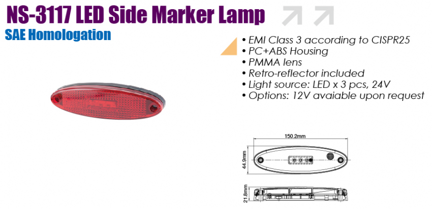 LED Side Marker Lamp-NS-3117
