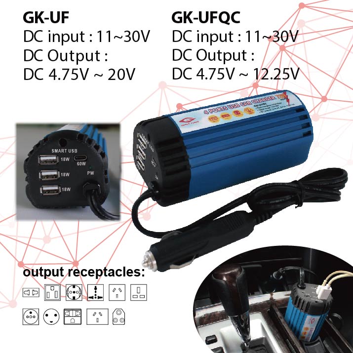  4 PORTS USB FAST CHARGE IN CUP SHAPE-GK-UF/GK-UFQC
