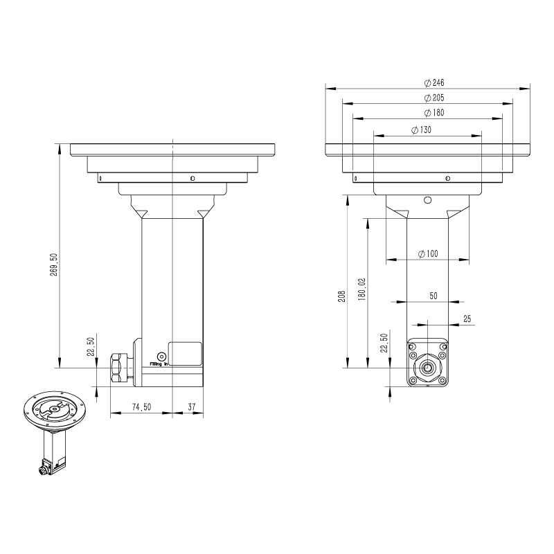 BT50-ER20-180法蘭盤連接-BT50-ER20-180