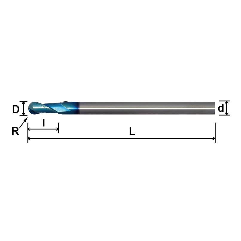 SLB2/MLB2 (Ball Nose,Long Shank),2 Flutes SLB2/MLB2 (Ball Nose,Long Shank),2 Flutes