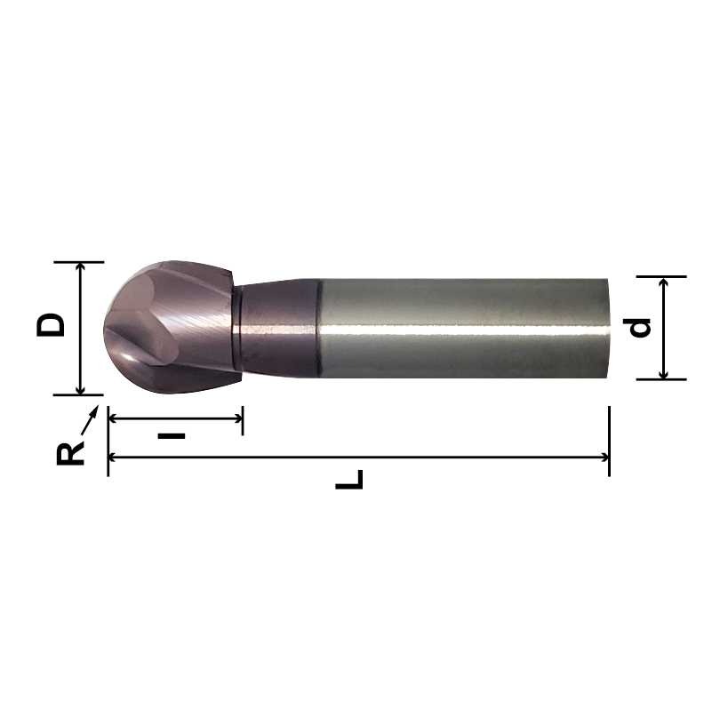 TMTSB (Compound Lathe Ball Nose End Mill-Small handle), 2 Flutes TMTSB (Compound Lathe Ball Nose End Mill-Small handle), 2 Flutes
