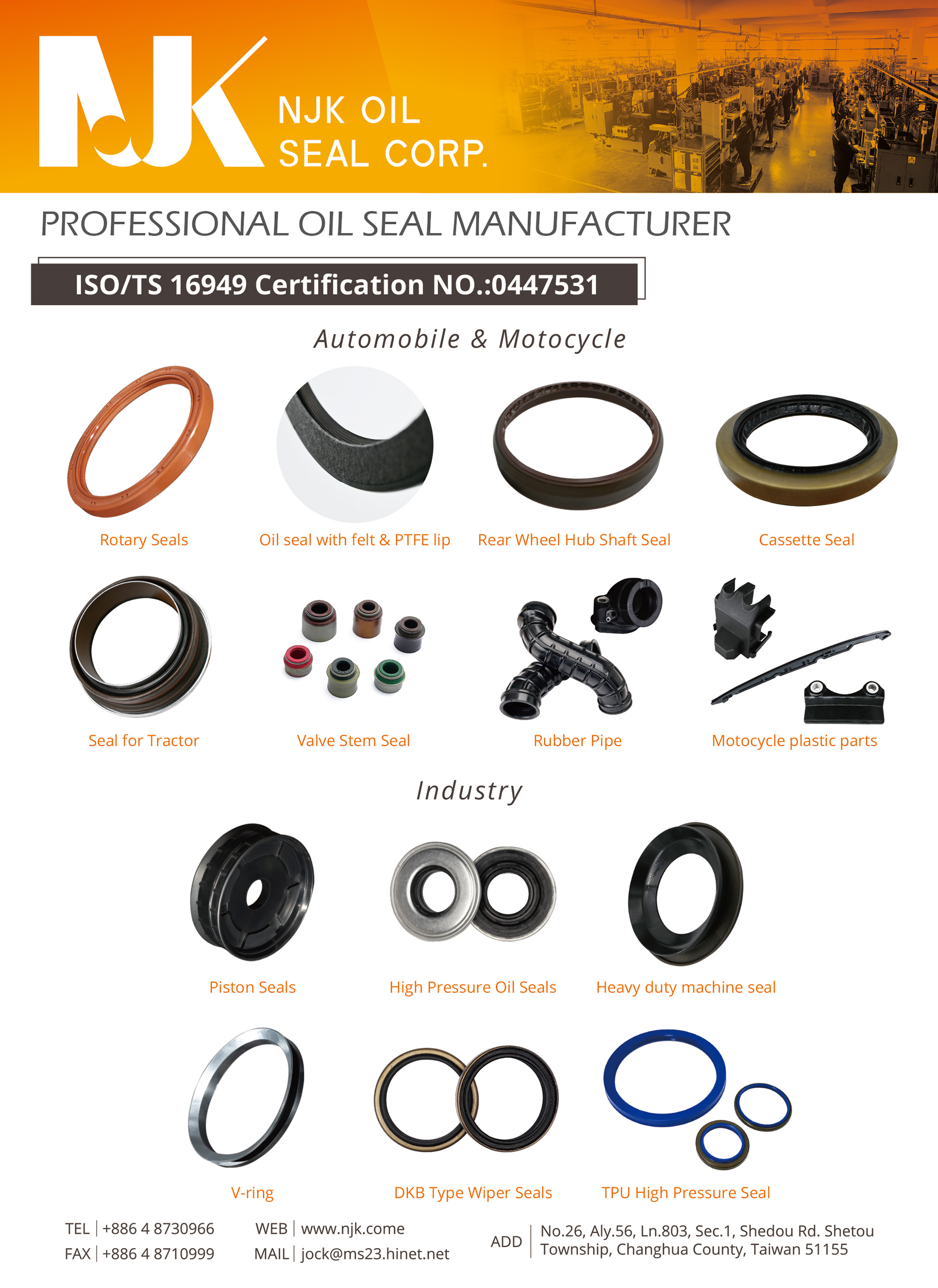 NJK OIL SEAL CORP. 